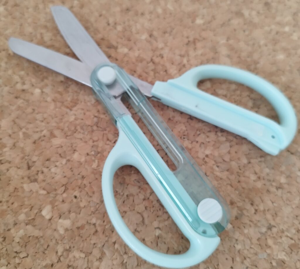 刃付きのはさみ（スライド式キャップ）