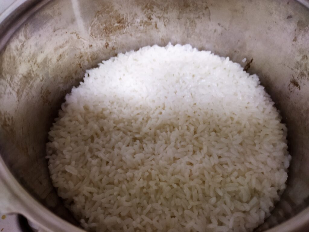圧力鍋で炊いた白米