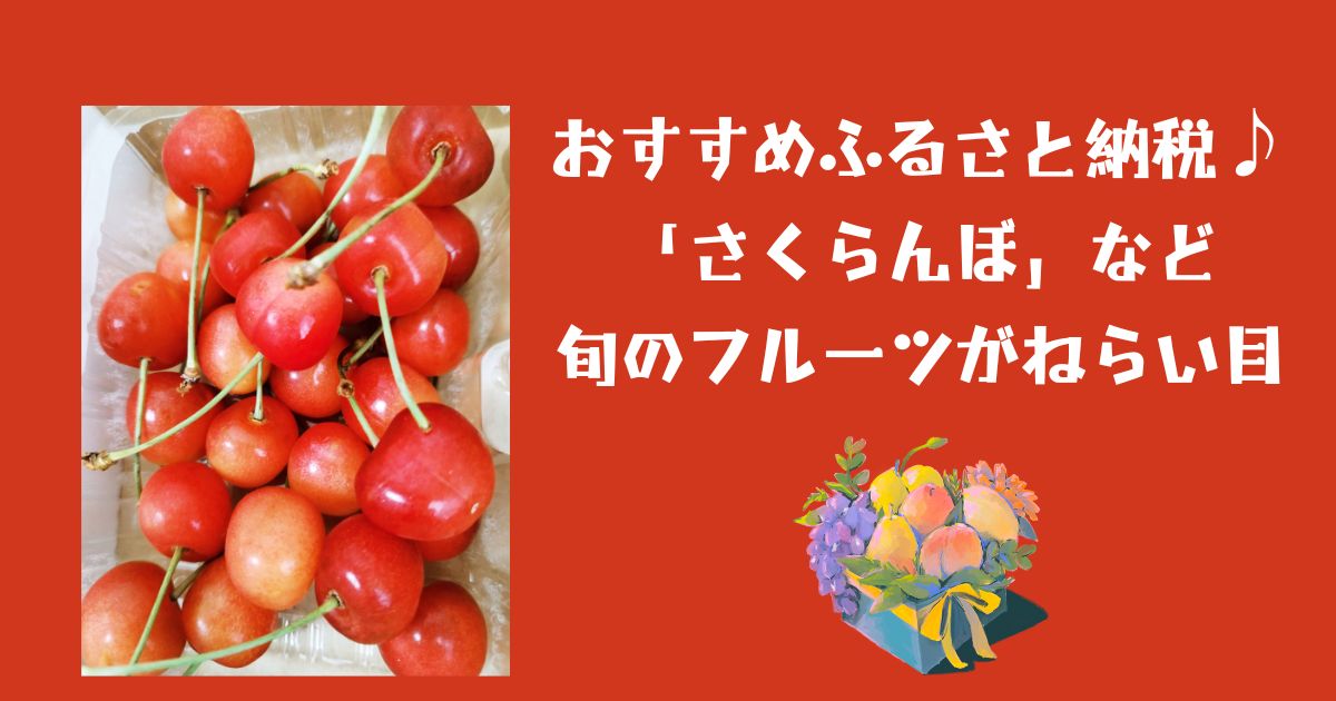 おすすめふるさと納税♪ 「さくらんぼ」など 旬のフルーツがねらい目