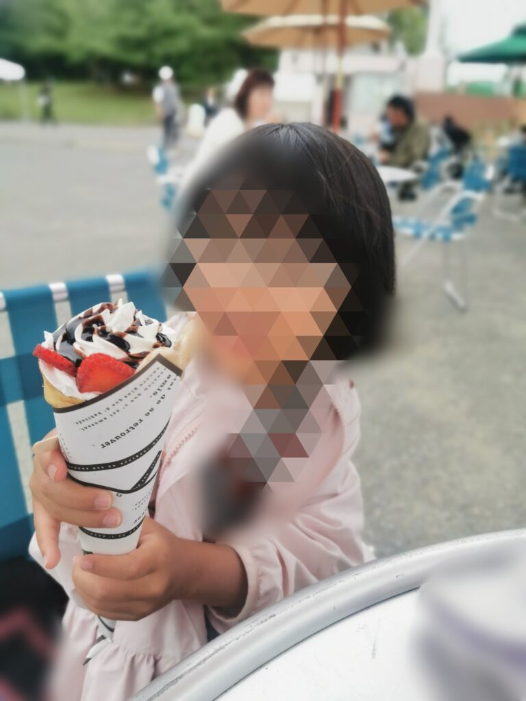 万博記念公園・メガ盛りフードフェスの食事（ビッグクレープ）