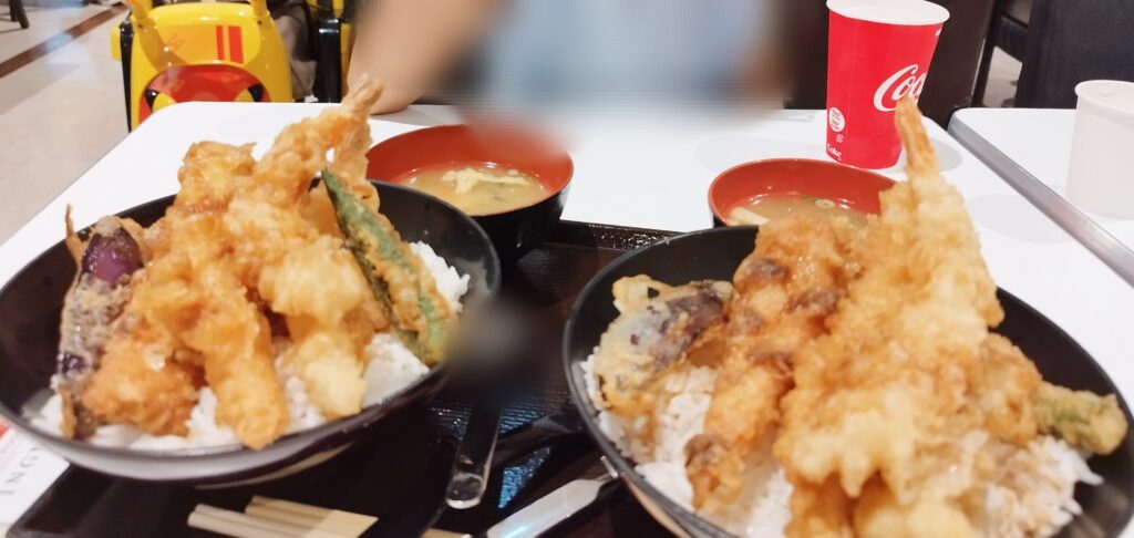 揚げ天まるの上天丼