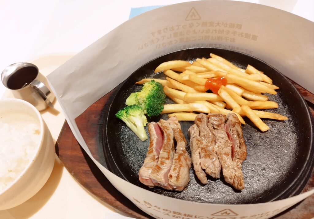 テキサスステーキ100g（スタンダード）ライス付き